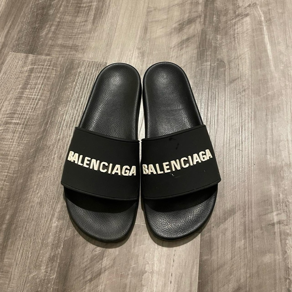 Balenciaga black slides/ sandals